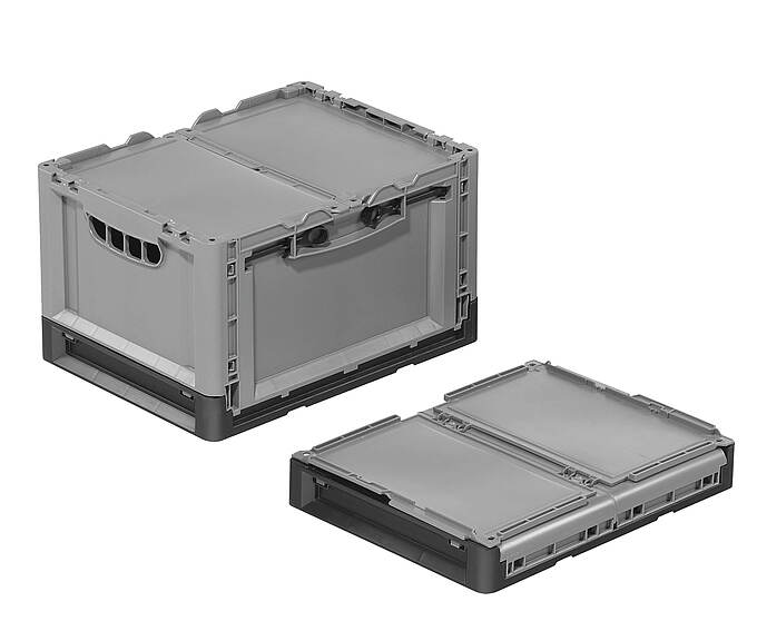 Pojemnik składany Clever-Move-Box 400 x 300 x 240 mm - Składany pojemnik plastikowy do bezpiecznego transportu Twoich towarów – Clever Move Box