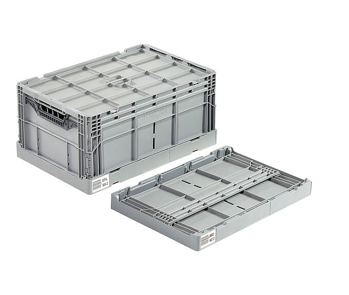 Pojemniki o zredukowanej objętości – składane 600 x 400 x 285 mm - Składany pojemnik z podstawą miniload